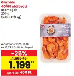 Spar Garnéla 40/60 előfőzött ajánlat