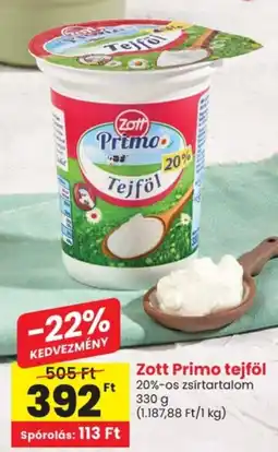 Spar Zott Primo Tejföl 20% ajánlat