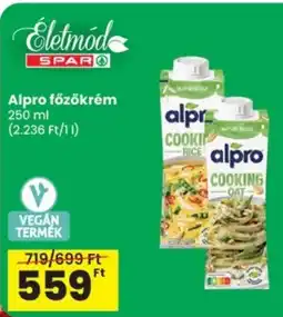 Spar Életmód Alpro főzőkrém ajánlat