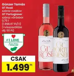 Spar Günzer Tamás GT Rosé / GT Portugieser ajánlat