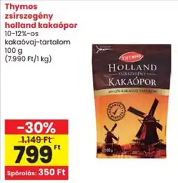 Spar Thymos zsírszegény holland kakaópor ajánlat