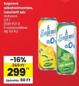 Spar Soproni alkoholmentes, ízesített sör ajánlat