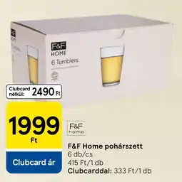 Tesco F&F Home pohárszett ajánlat