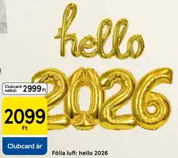 Tesco Fólia lufi: hello 2026 ajánlat
