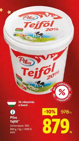 Lidl Pilos Tejföl ajánlat
