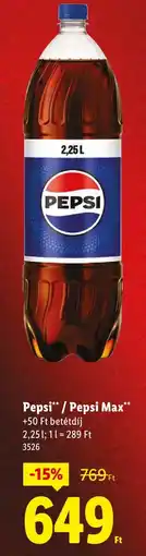 Lidl Pepsi / Pepsi Max ajánlat
