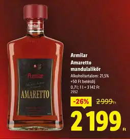 Lidl Armilar Amaretto mandulalikőr ajánlat