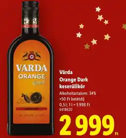 Lidl Várda Orange Dark keserűlikőr ajánlat