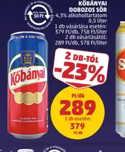 PENNY KŐBÁNYAI DOBOZOS SÖR ajánlat