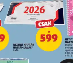 PENNY ASZTALI NAPTÁR 2026 ajánlat