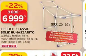 LEIFHEIT CLASSIC SOLID RUHASZÁRÍT