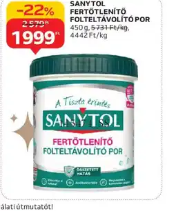 Auchan SANYTOL FERTŐTLENÍTŐ POR ajánlat