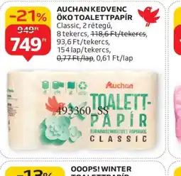 Auchan AUCHAN ÖKO TOALETTPAPÍR ajánlat