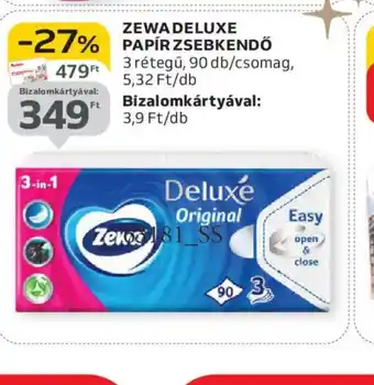 Auchan ZEWA DELUXE PAPÍR ZSEBKENDŐ ajánlat
