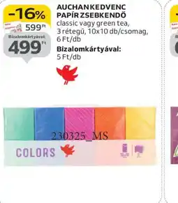 Auchan AUCHAN KEDVENC PAPÍRZSEBKENDŐ ajánlat