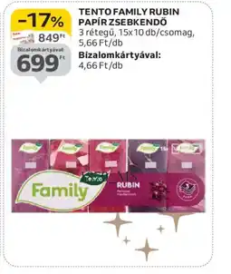 Auchan TENTO FAMILY PAPÍR ZSEBKENDŐ ajánlat