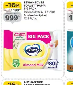 Auchan ZEWA NEDVES TOALETTPAP just-1R ajánlat