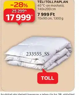 Auchan TÉLI TÖLL PAPLAN ajánlat