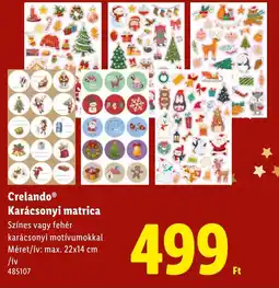 Lidl Crelando Karácsonyi matrica ajánlat