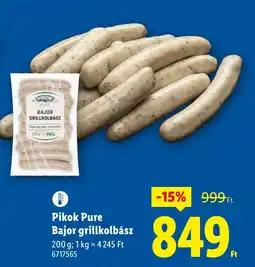 Lidl Pikok Pure Bajor grillkolbász ajánlat