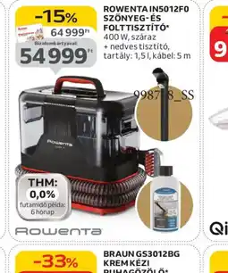 Auchan ROWENTA INS012FO SZŐNYEG- ÉS FOLTTISZTÍT ajánlat