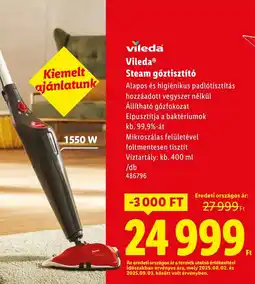 Lidl Vileda Steam gőztisztító ajánlat