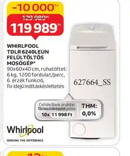 Auchan WHIRLPOOL TDLR 6240LEUN MOSGÉP ajánlat