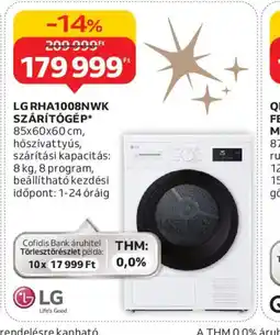 Auchan LG RHA100BNWK SZÁRÍTGÉP ajánlat
