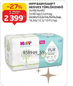 Auchan HIPP BABYSANFT NEDVES TÖRLŐKENDŐ ajánlat