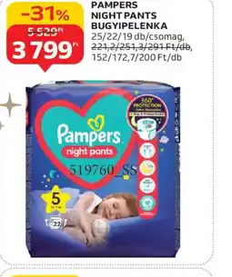 Auchan PAMPERS NIGHT PANTS BUGYIPELENKA ajánlat
