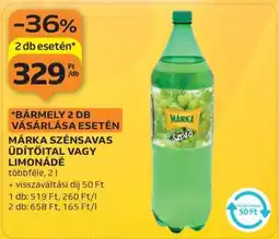 Auchan Márka Szénsavas Üdítőital vagy Limonádé ajánlat