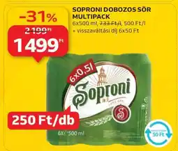Auchan Soproni Dobozos Sör Multipack ajánlat