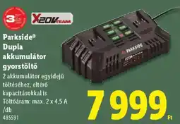 Lidl Parkside Dupla akkumulátor gyorstöltő ajánlat