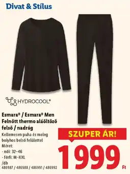 Lidl Esmara / Esmara Men Felnőtt thermo aláöltöző felső / nadrág ajánlat