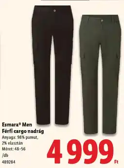 Lidl Esmara Men Férfi cargo nadrág ajánlat
