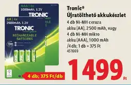 Lidl Tronic Újratölthető akkukészlet ajánlat