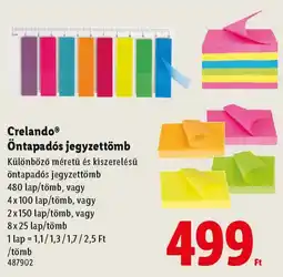 Lidl Crelando Öntapadós jegyzettömb ajánlat