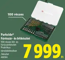 Lidl Parkside Fúrószár- és bitkészlet ajánlat