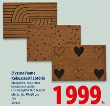 Lidl Livarno Home Kókuszrost lábtörlő ajánlat