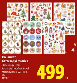 Lidl Crelando Karácsonyi matrica ajánlat