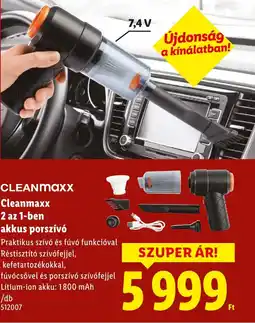 Lidl Cleanmaxx 2 az 1-ben akkus porszívó ajánlat