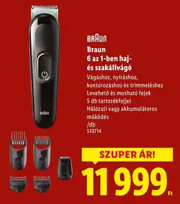 Lidl Braun 6 az 1-ben haj- és szakállvágó ajánlat