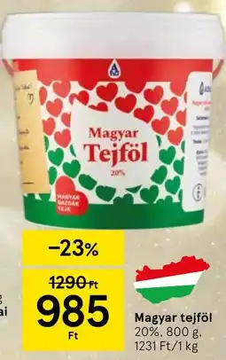 Tesco Magyar tejföl 20% ajánlat
