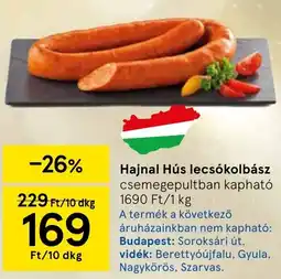 Tesco Hajnal Hús lecsókolbász ajánlat