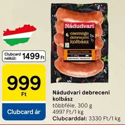 Tesco Nádudvari debreceni kolbász ajánlat