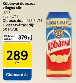 Tesco Kőbányai dobozos világos sör ajánlat