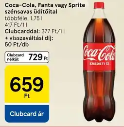 Tesco Coca-Cola, Fanta vagy Sprite szénsavas üdítőital ajánlat