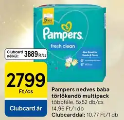 Tesco Pampers nedves baba törlőkendő multipack ajánlat