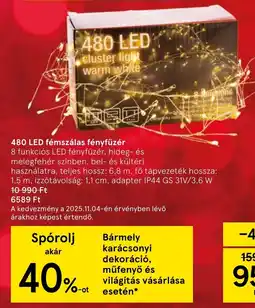 Tesco 480 LED fémszálas fényfüzér ajánlat