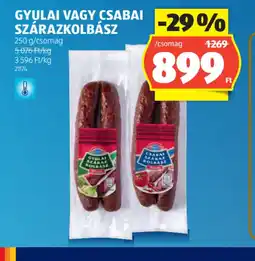 ALDI GYULAI VAGY CSABAI SZÁRAZKOLBÁSZ ajánlat